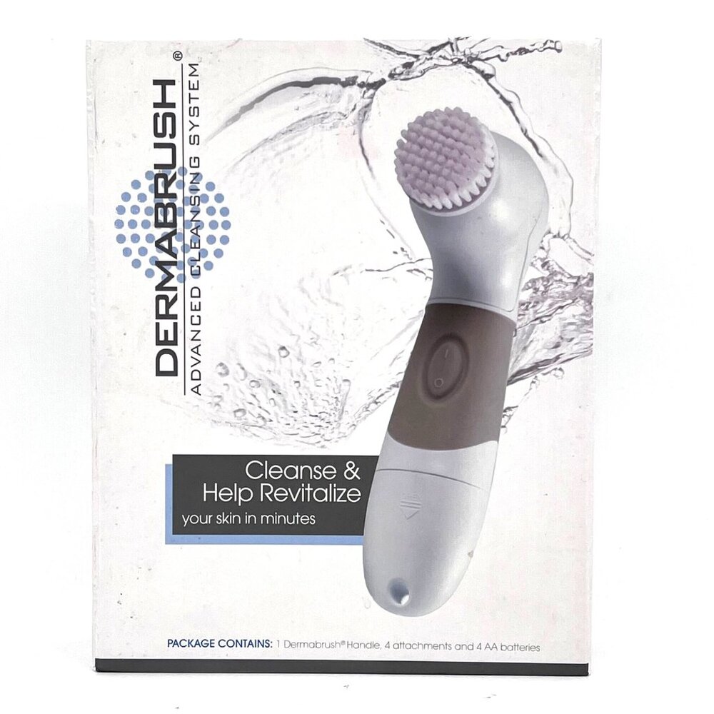 Dermabrush Advanced Skin Cleansing System With 4 Attachments Brush Pumice Sponge